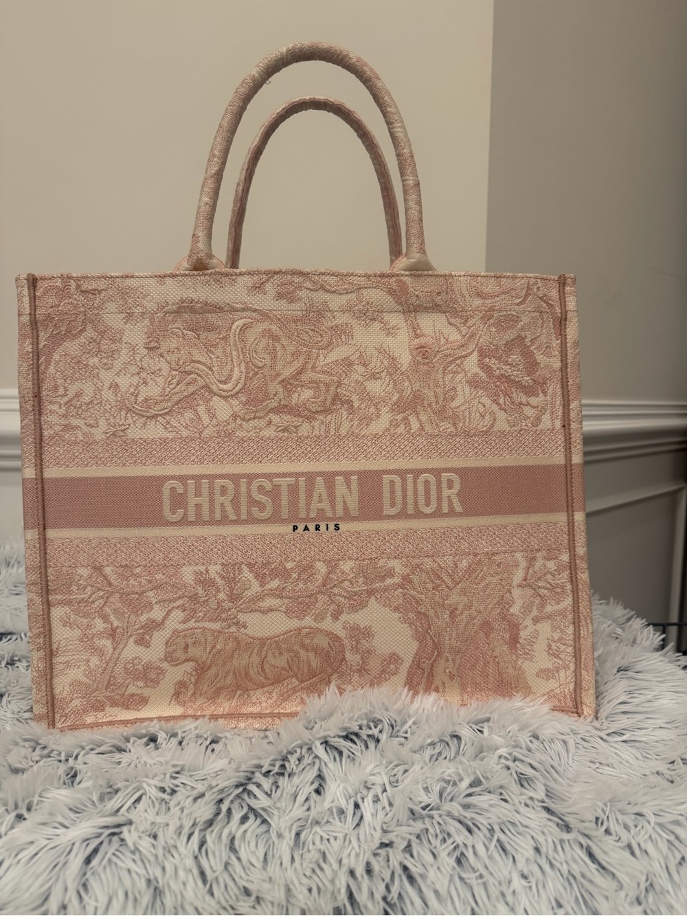Dior Pink and Cream Book Tote